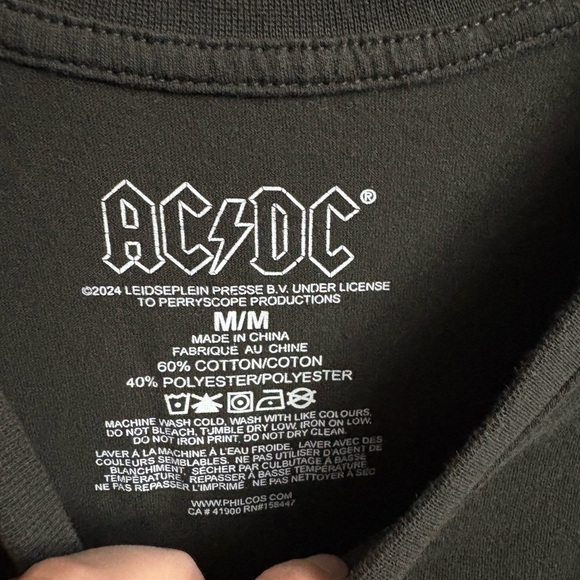 AC/DC Logo Black T-Shirt short sleeve medium - Picture 3 of 4